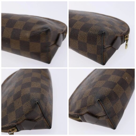 LOUIS VUITTON Damier Ebene Pochette Cosmetic PM Pouch N47516 LV Auth 138275 - Picture 14 of 16